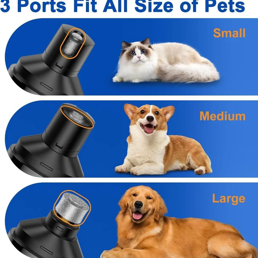 Dog Nail Grinder for dogs/cats of all Sizes. Quiet, Low Vibration Nail Trimmer
